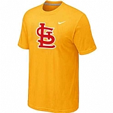 Men's St. Louis Cardinals Fresh Logo Yellow T-Shirt,baseball caps,new era cap wholesale,wholesale hats